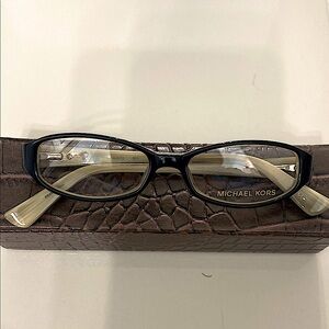 Michael Kors Black and Cream Women's Glasses